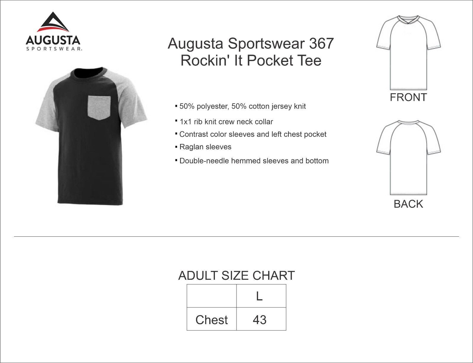 Augusta Sportswear 367 - Rockin' It Pocket Tee gallery