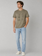 MENS NAVY YACHTING SHORT SLEEVE CREW NECK COTTON T-SHIRT ART. 251Y04004