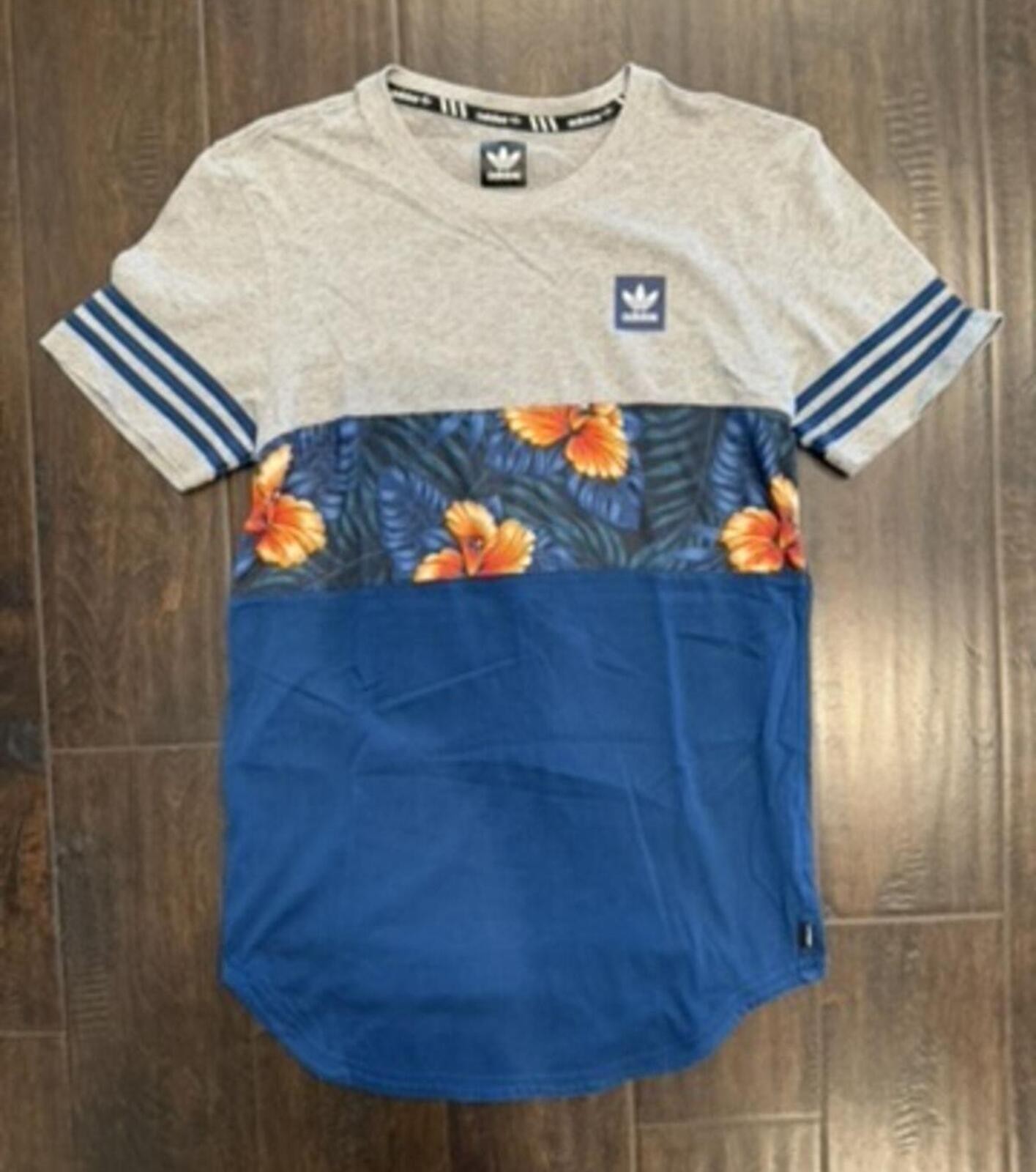 Adidas Colorblock Floral Trefoil Short Sleeve T-Shirt Size S gallery