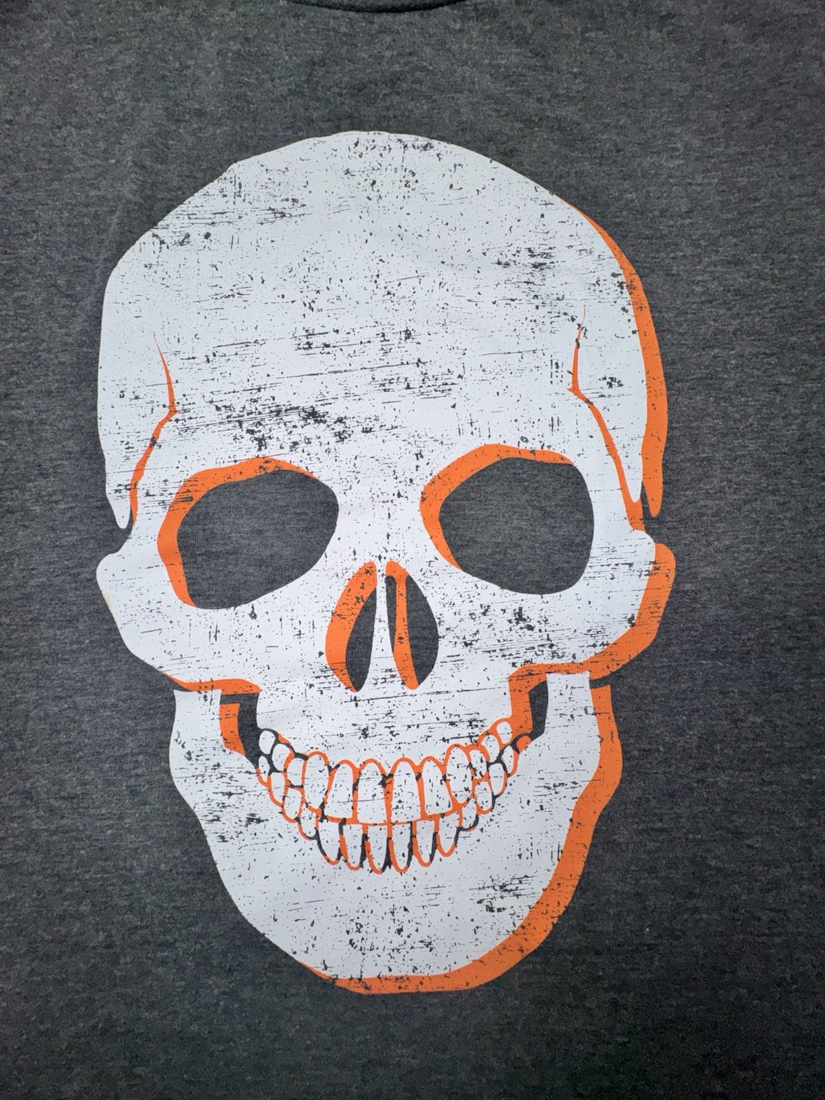 Mission Ridge Skull T Shirt Men's Size XL Gray White Orange Graphic Halloween gallery