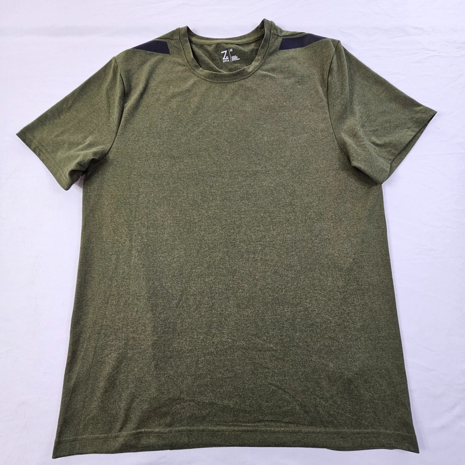 Z by Zella Green Short Sleeve Polyester Spandex Performance T-Shirt Men's M gallery