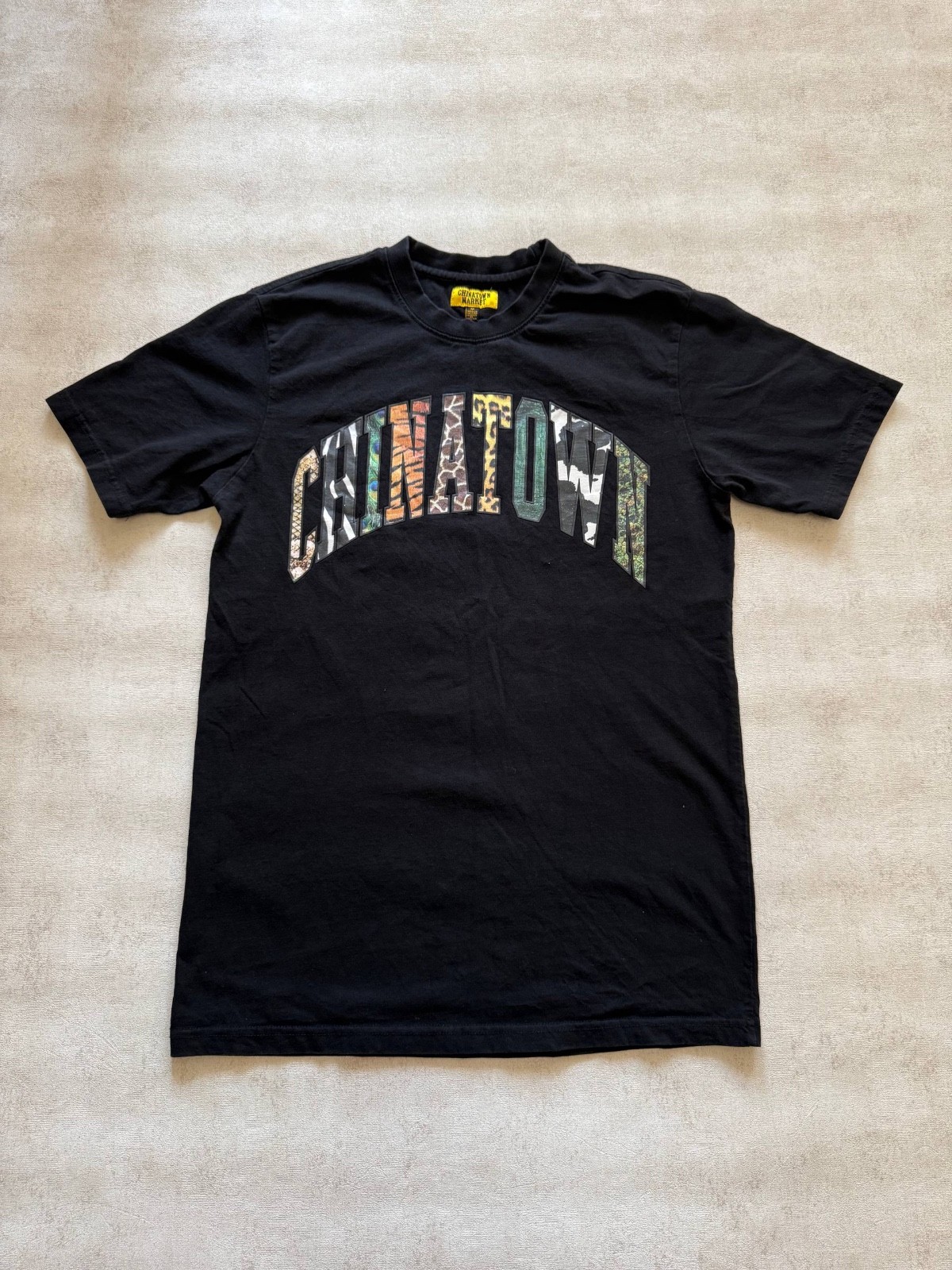 Chinatown Market Animal Print Shirt Spellout logo Black
