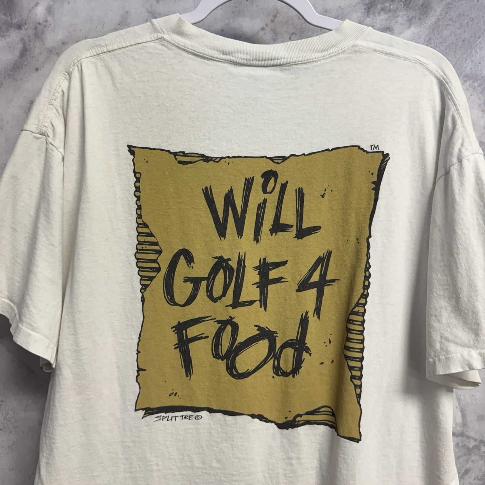 Vintage 90s Will Golf 4 Food Split Tee Shirt Delta Tag Made in USA Novelty XL gallery