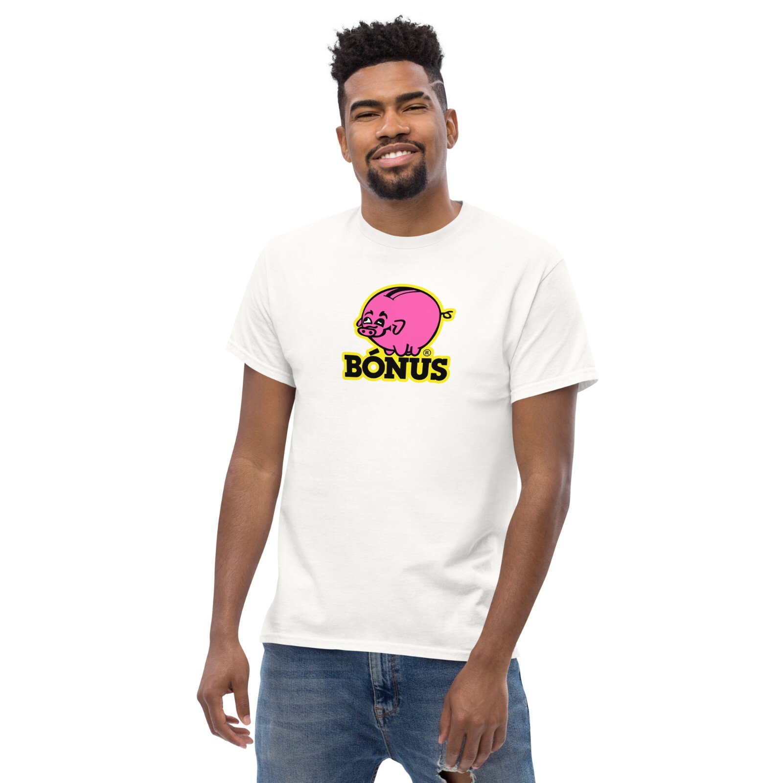 Bonus Iceland Supermarket Pink Piggy Bank Logo T-Shirt Bonus Iceland Tee gallery