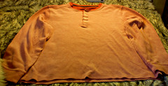 Untuckit mens cottton blend henley long sleeve shirt size XX-Large color orange
