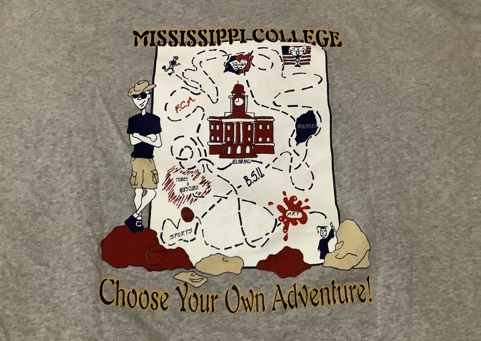 Mississippi College 1998 Orientation Choose Your Own Adventure T Shirt Size XXL gallery