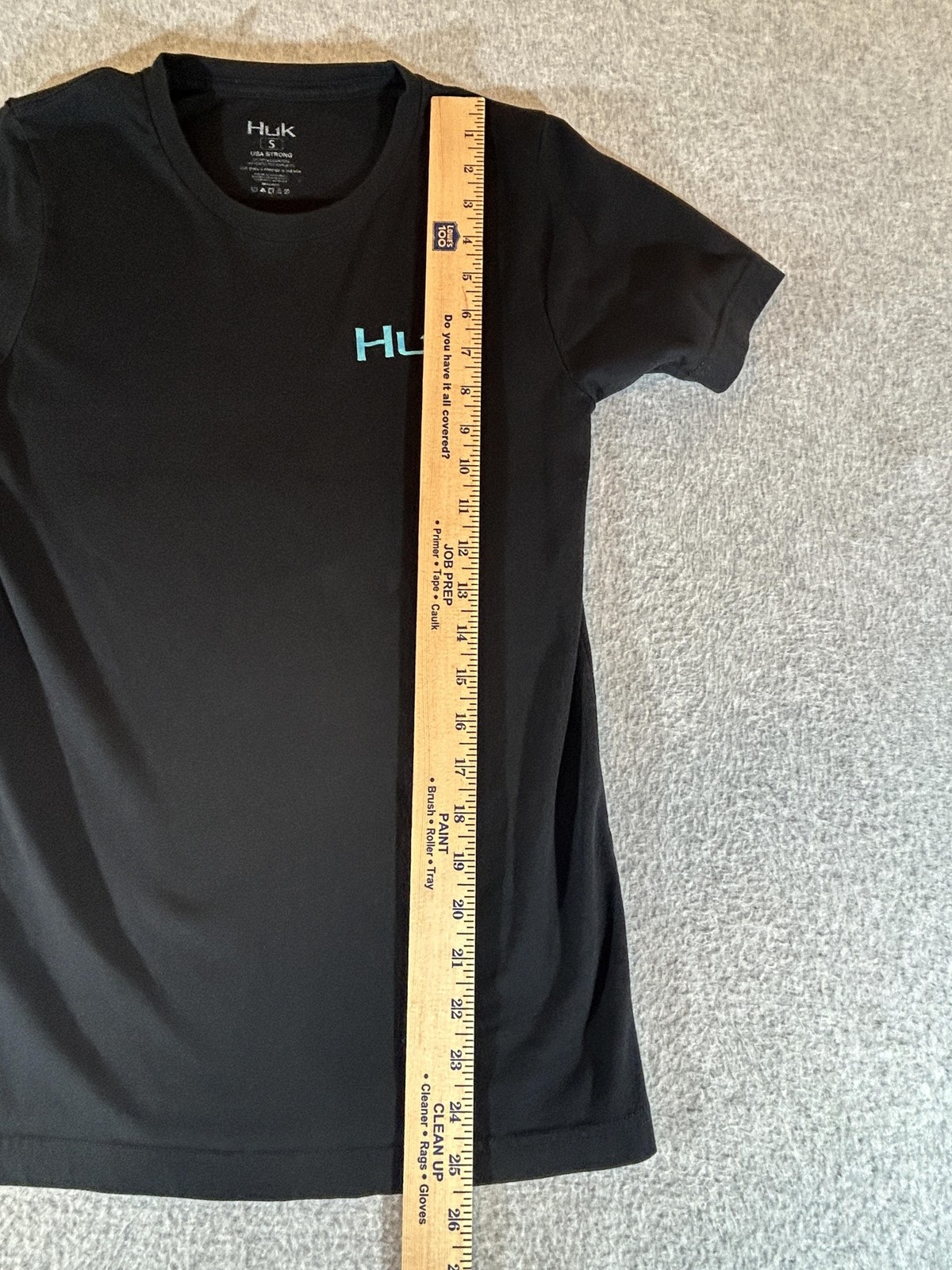 Huk Shirt Mens Small Black Performance Fishing Marlin Logo Graphic Tee Stretch gallery
