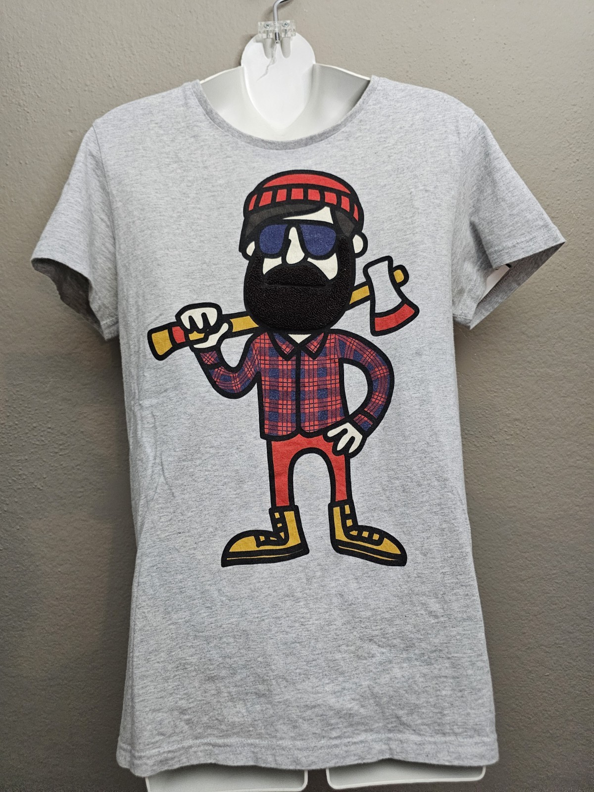 Moods of Norway Bearded Man Lumber jack Gray 3D T-shirt Sz M Hipster Casual gallery