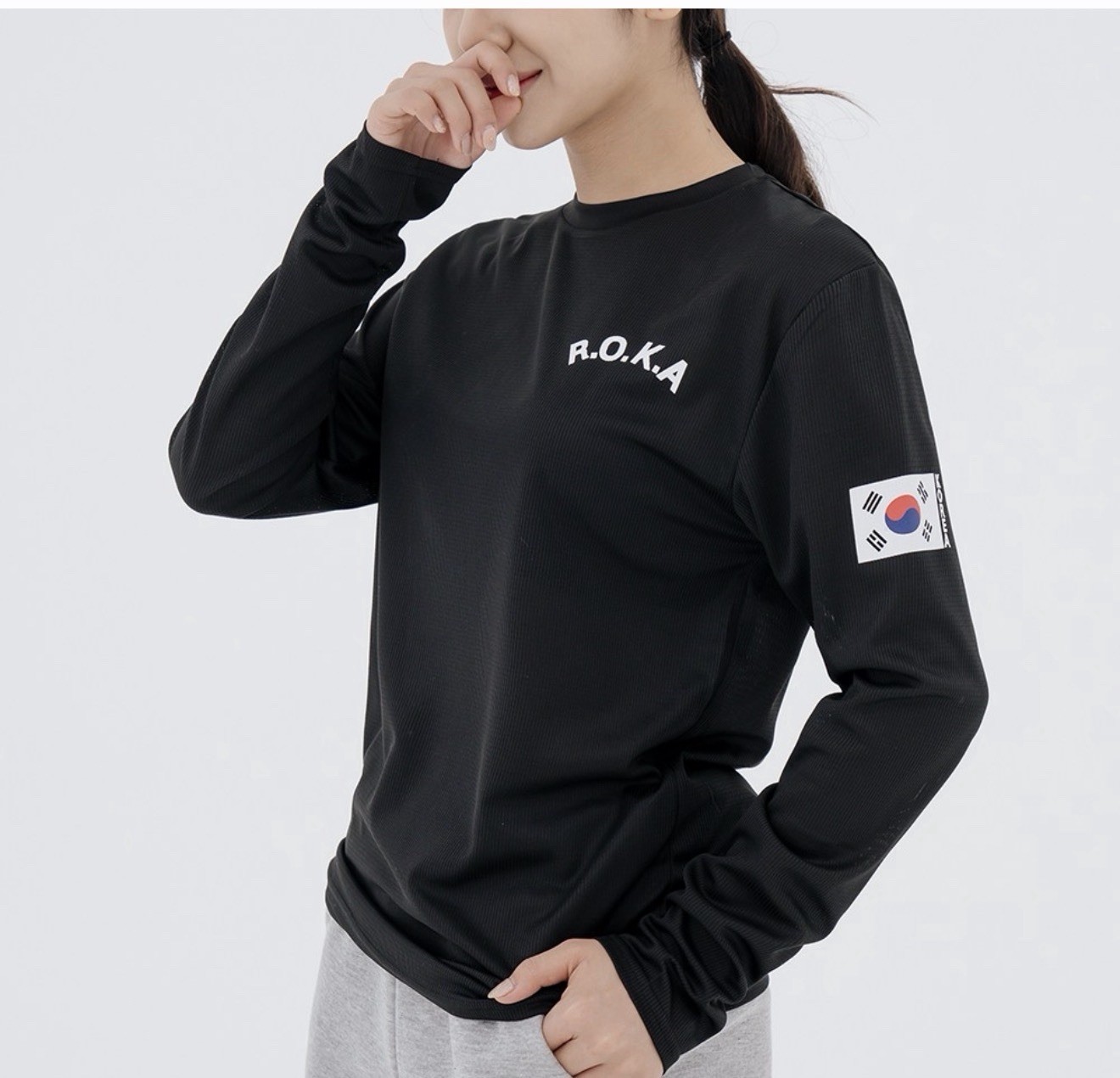 ROKA Korea Army Long Sleeve T Shirt Military Training Casual Gym Wear gallery