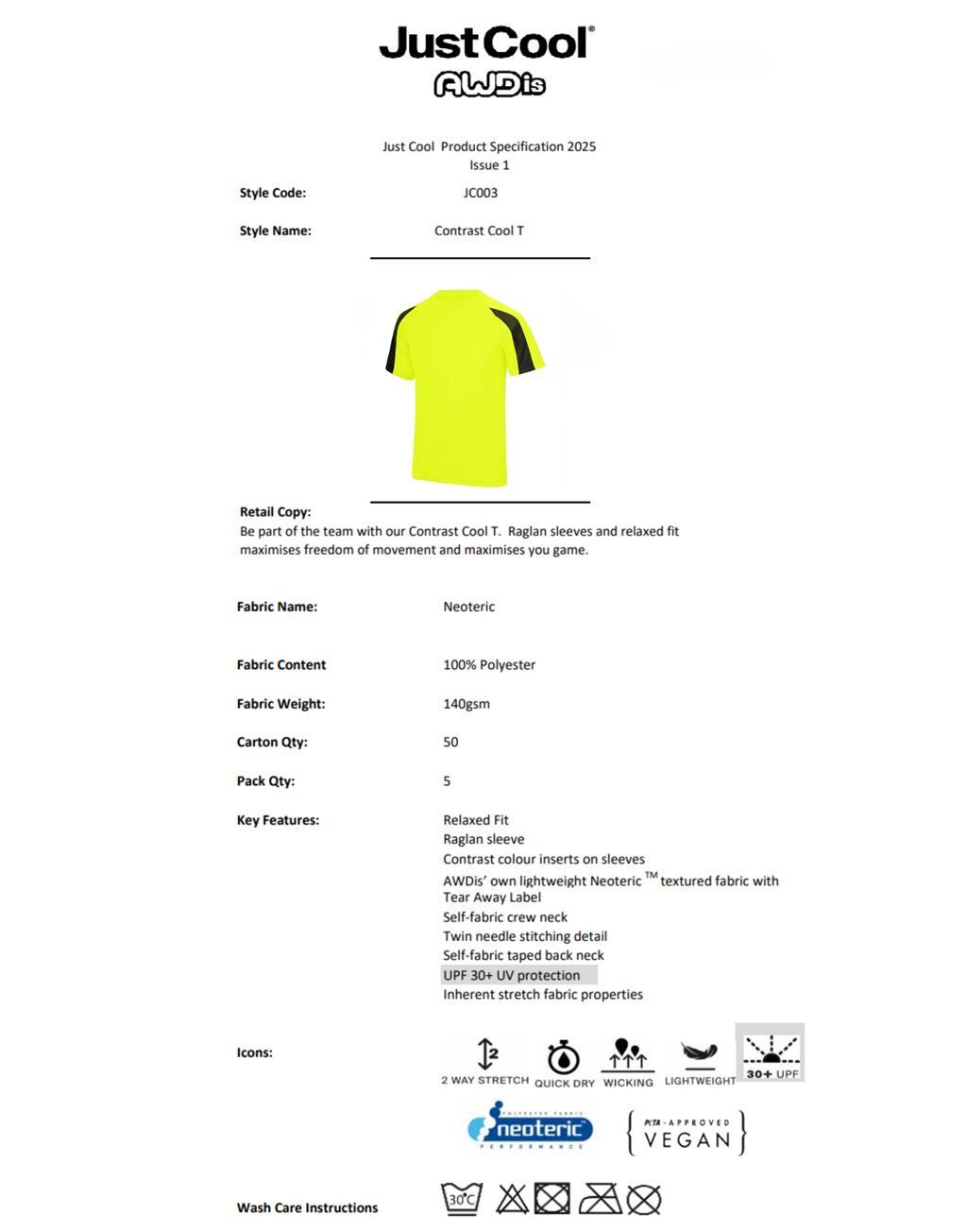 AWDis Mens Short Sleeve Polyester T Shirt, Cool Quick Dry Wicking Training Top gallery