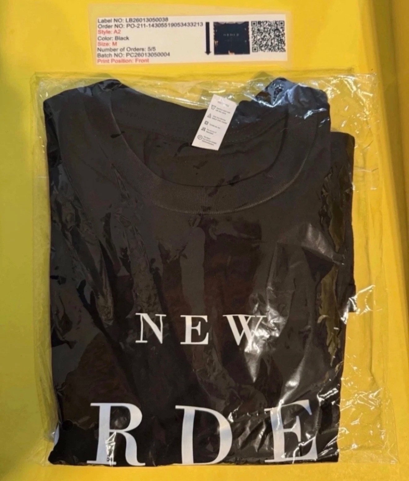 NEW ORDER SUBSTANCE 1987 BLACK T SHIRT W/ CLASSIC WHITE FONT BRAND NEW FREE SHIP gallery