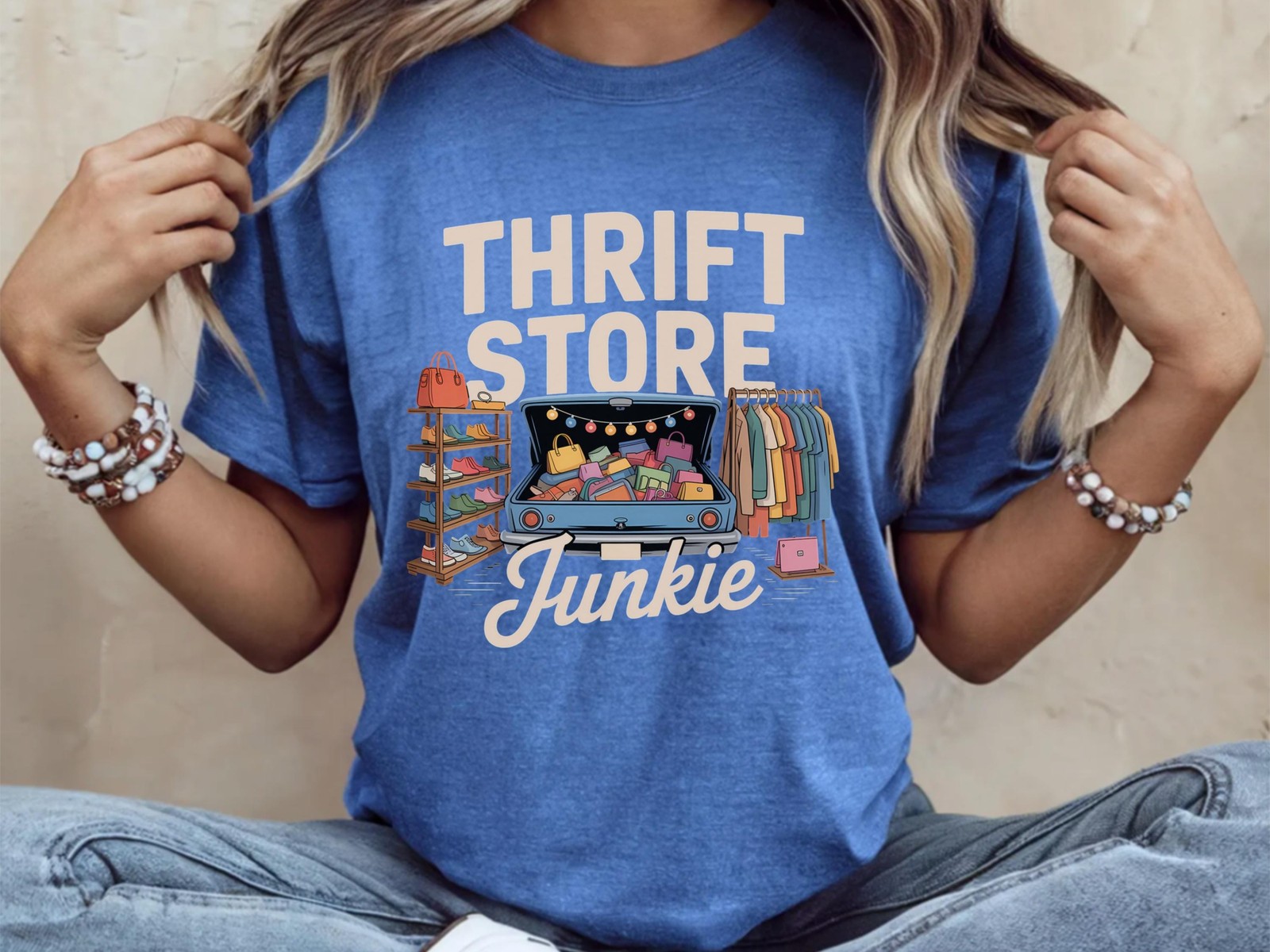 Thrift Store Junkie Shirt Thrifting Lover Gift Yard Sales Tee gallery