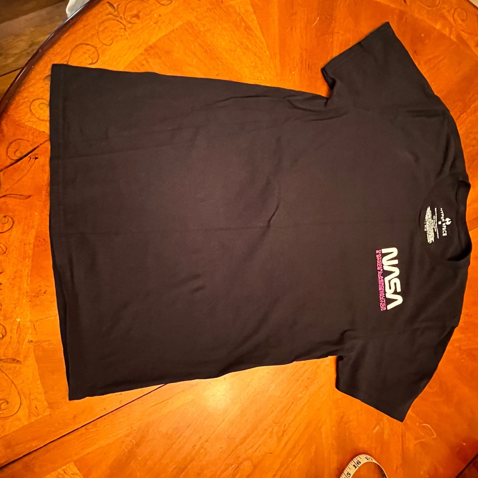 NASA Astronaut Graphic T Shirt Black Short Sleeve Crew Neck Size M Hyper Space gallery