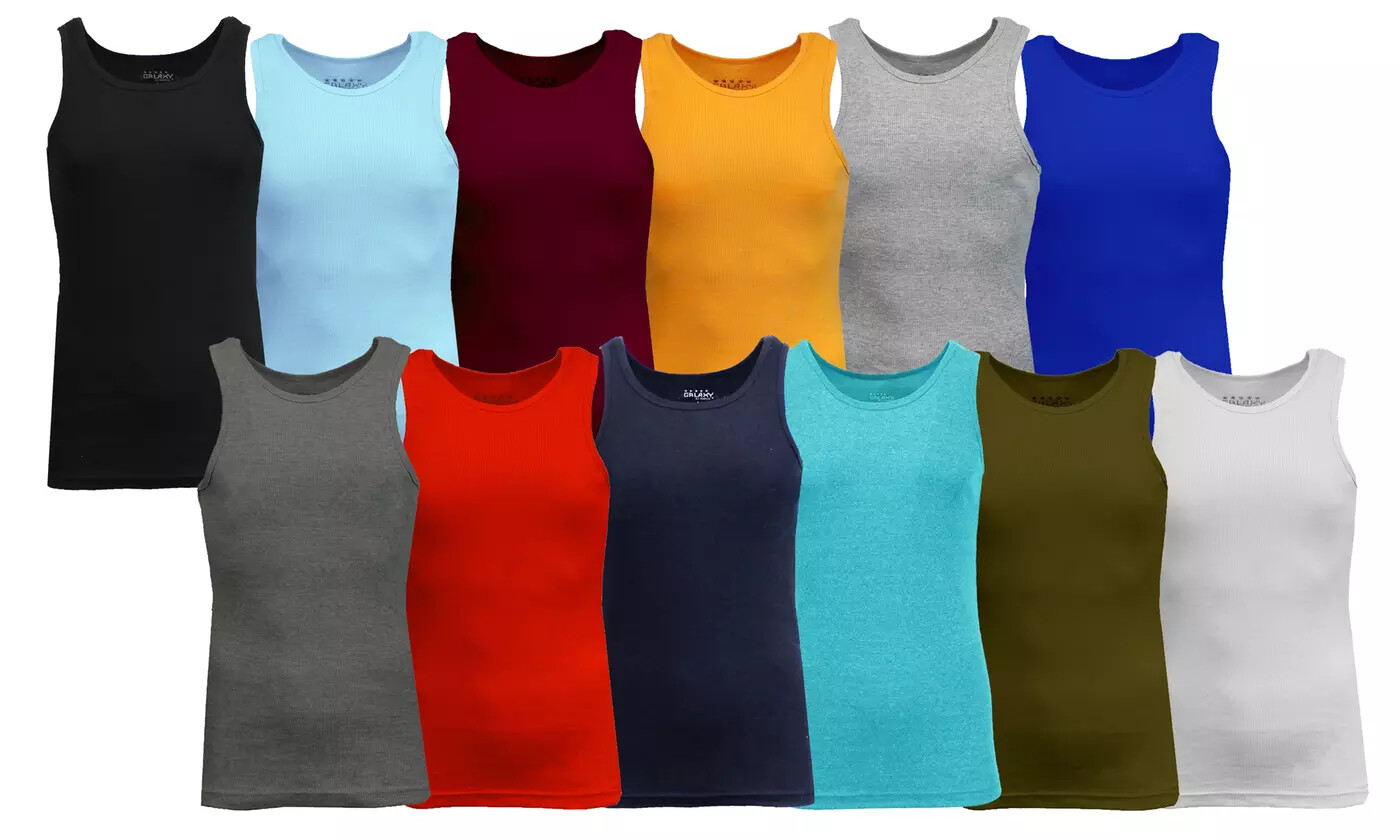 Men's Heavyweight Combed Cotton Ribbed Tank Top TAGLESS (S-2X) NWT FREE SHIPPING gallery