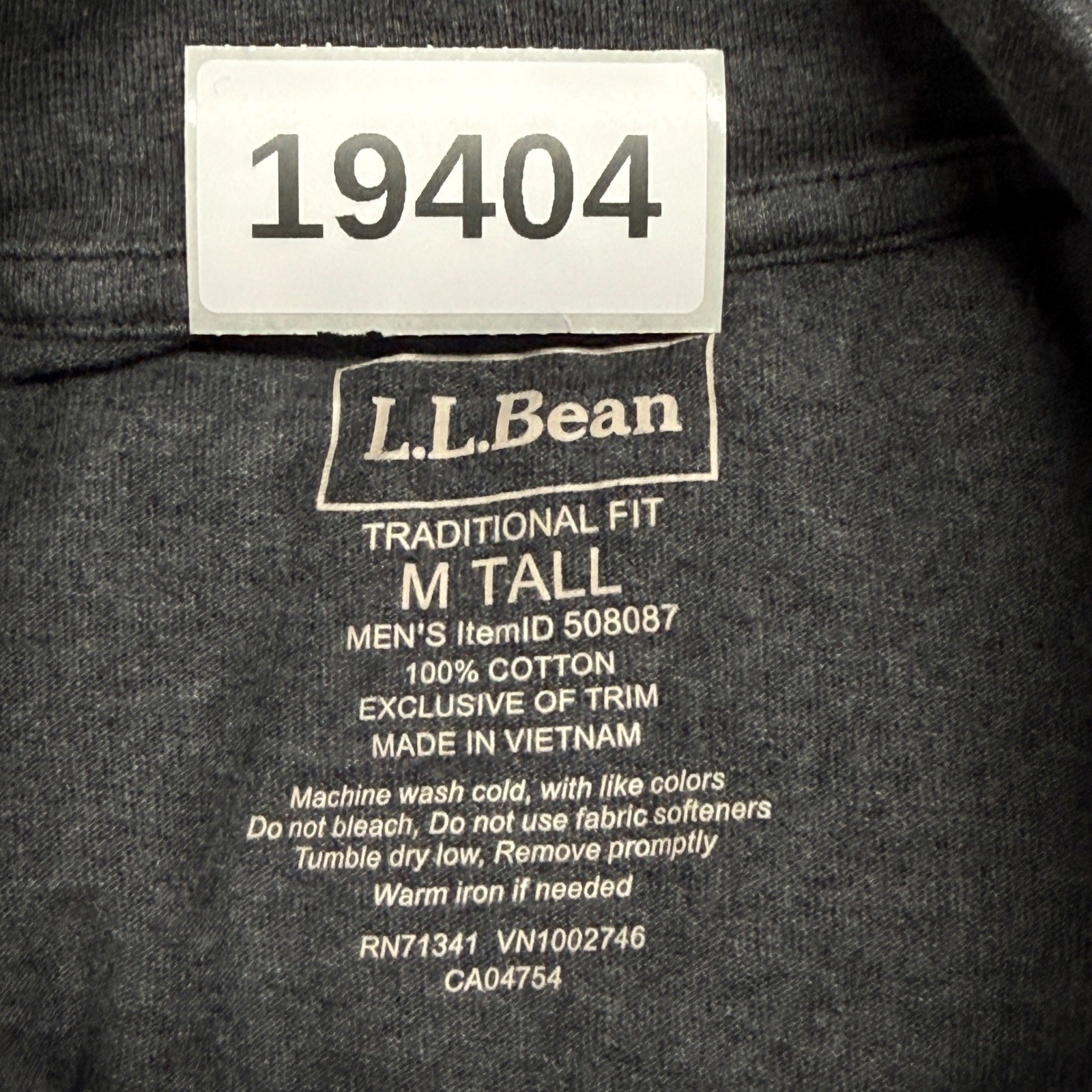 L.L. Bean Shirt Men Medium Tall Gray Long Sleeve Unshrinkable Mock Neck NEW gallery