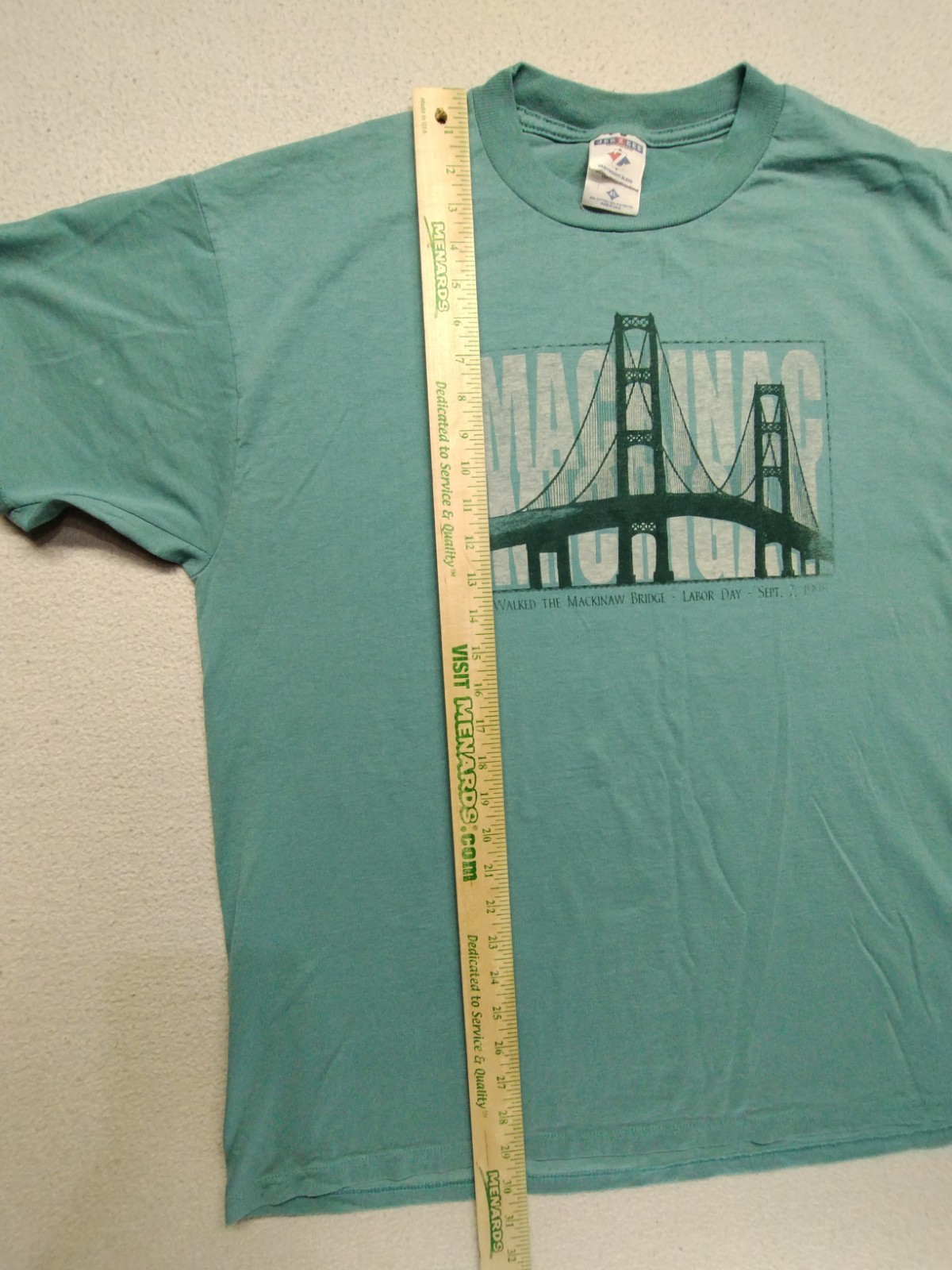 Vintage Mackinac Bridge Labor Day Walk T Shirt 1998 Size XL Men Made In USA gallery
