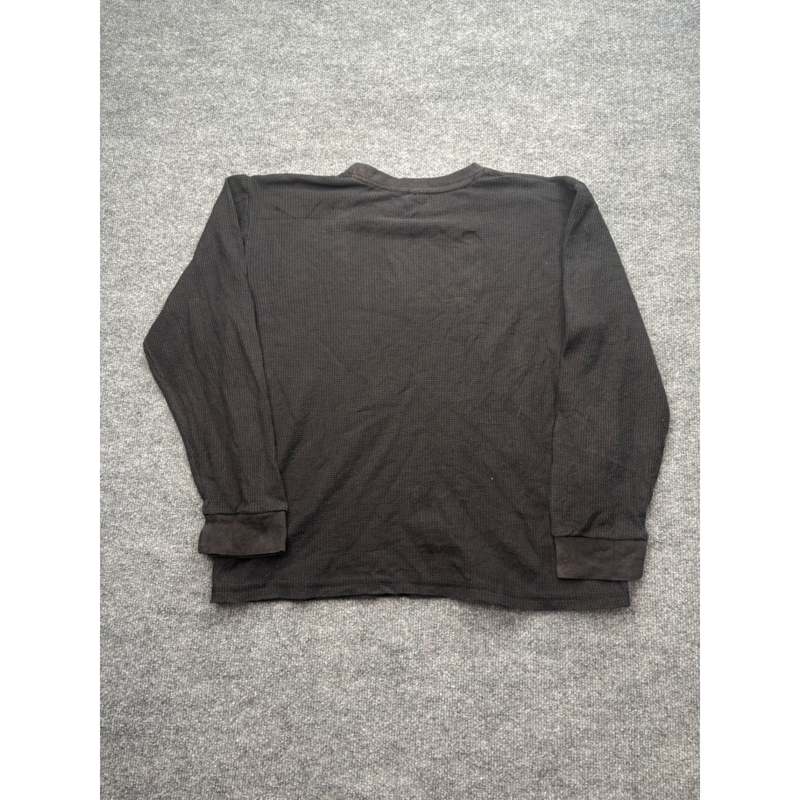 Starter Black Label Mens XXL Black Waffle Knit Thermal Long Sleeve Shirt gallery