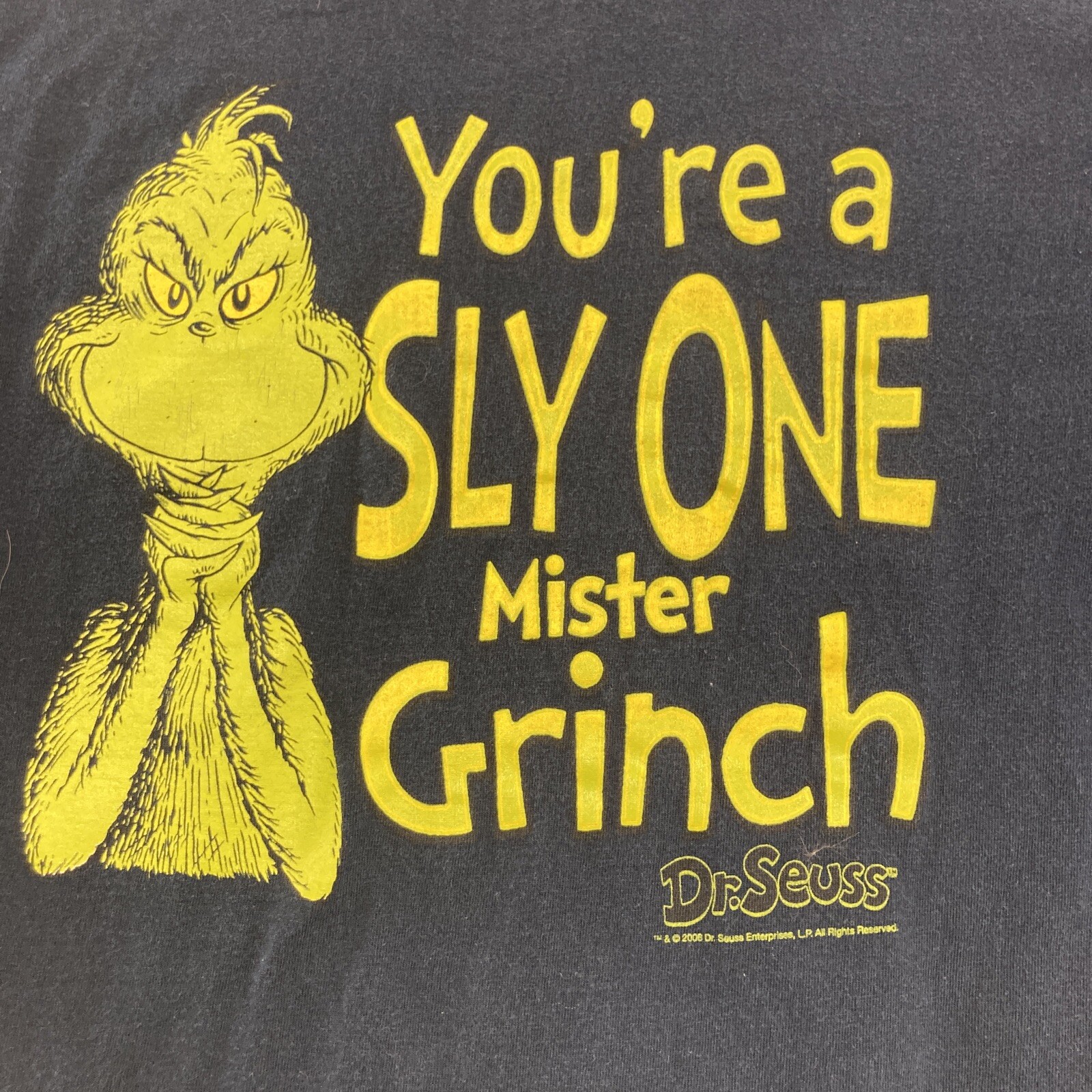 Dr. Seuss T Shirt Mens Medium Black You’re A Sly One Mr. Grinch Graphic Cotton