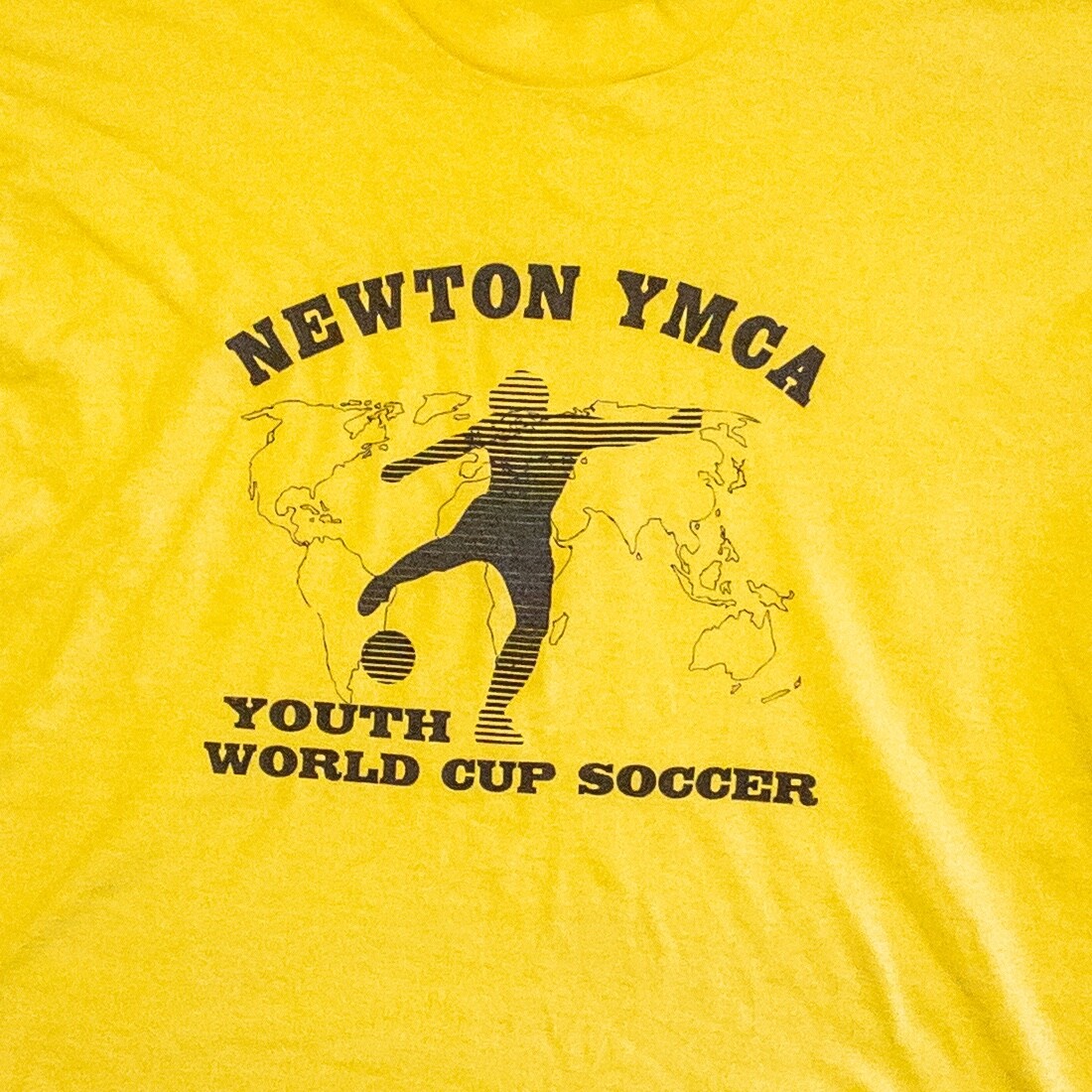 VINTAGE FRUIT OF THE LOOM BEST MENS SHIRT YELLOW YMCA SINGLE STICH SIZE XL gallery