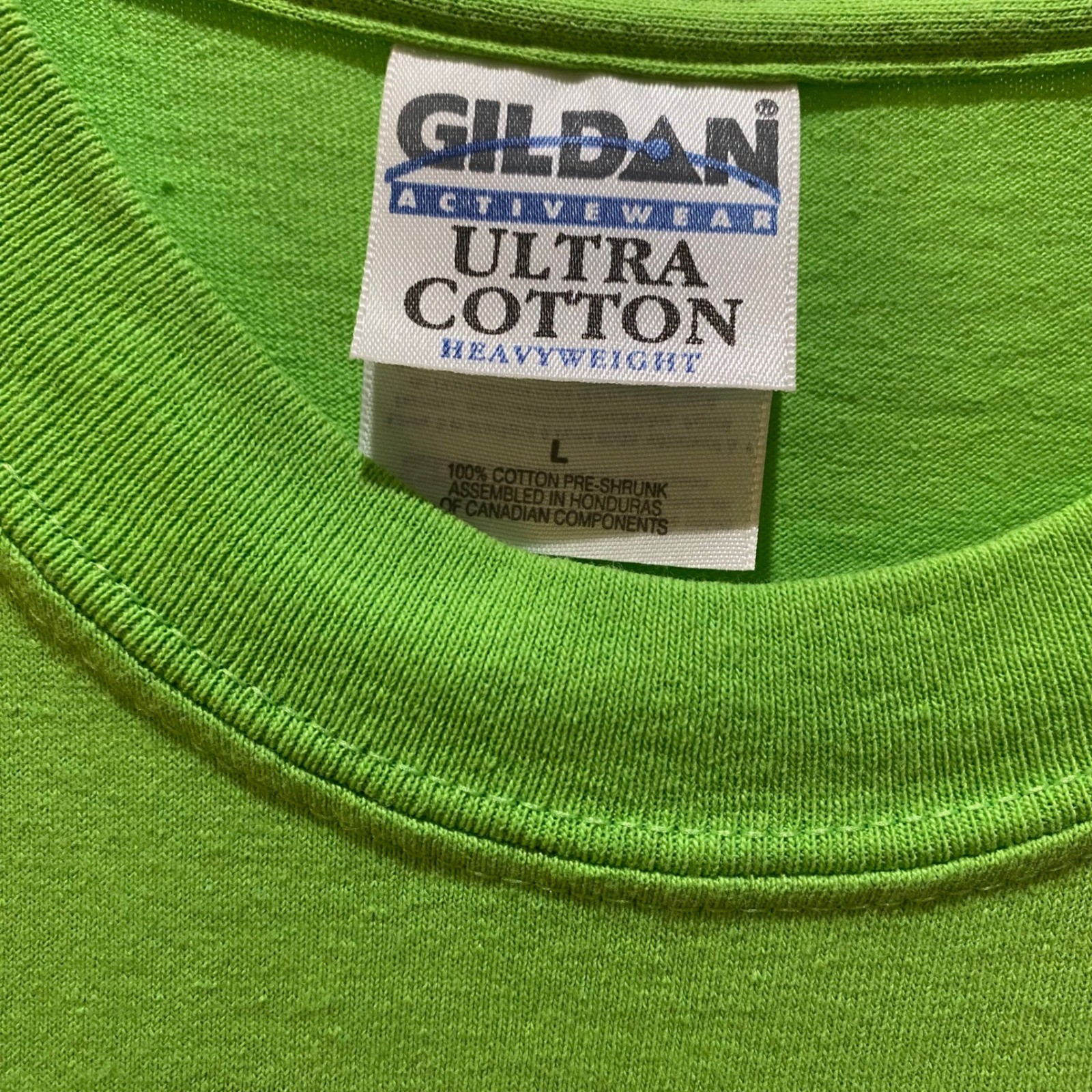 Gildan's Men's Short Sleeve T-Shirt. Large. Lime Green. Cotton. gallery