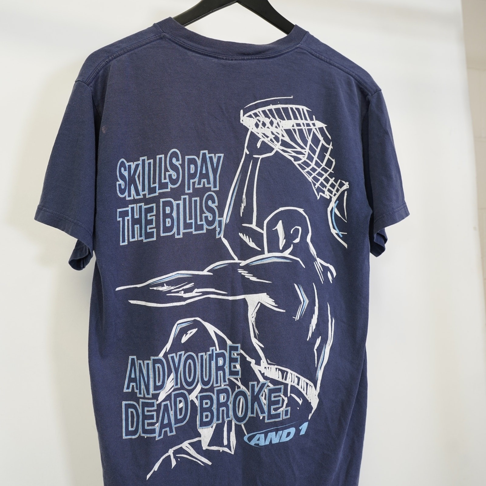 Vintage AND1 Skills Pay the Bills Basketball T-Shirt Men's M And One Y2K 90s gallery