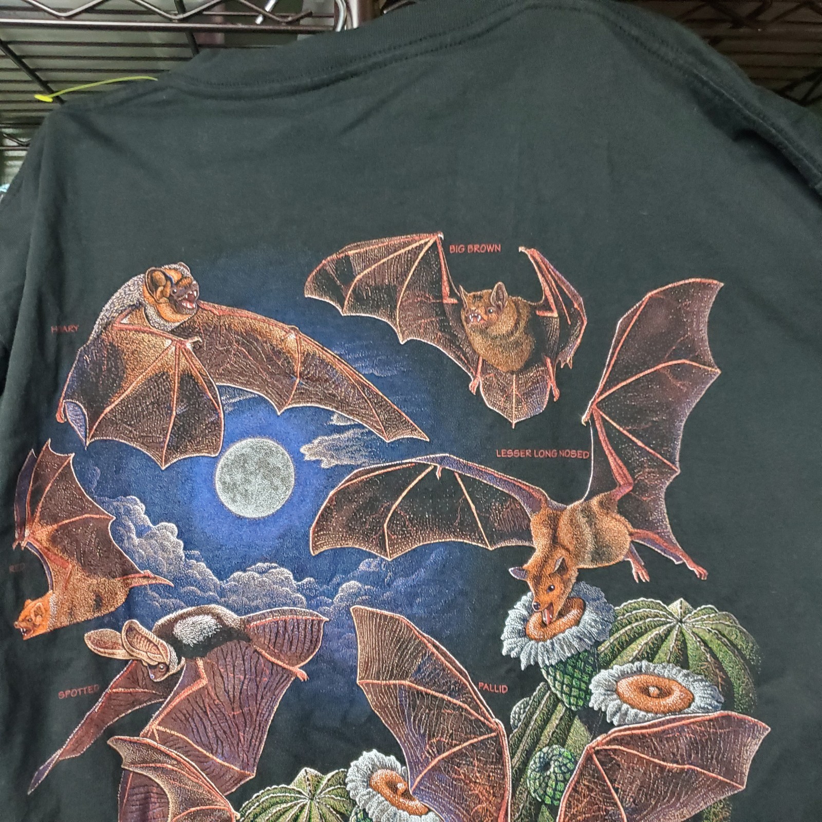 Vintage 90s Single Stitch Wild Cotton Bat Species Double Sided Graphic Shirt XL gallery