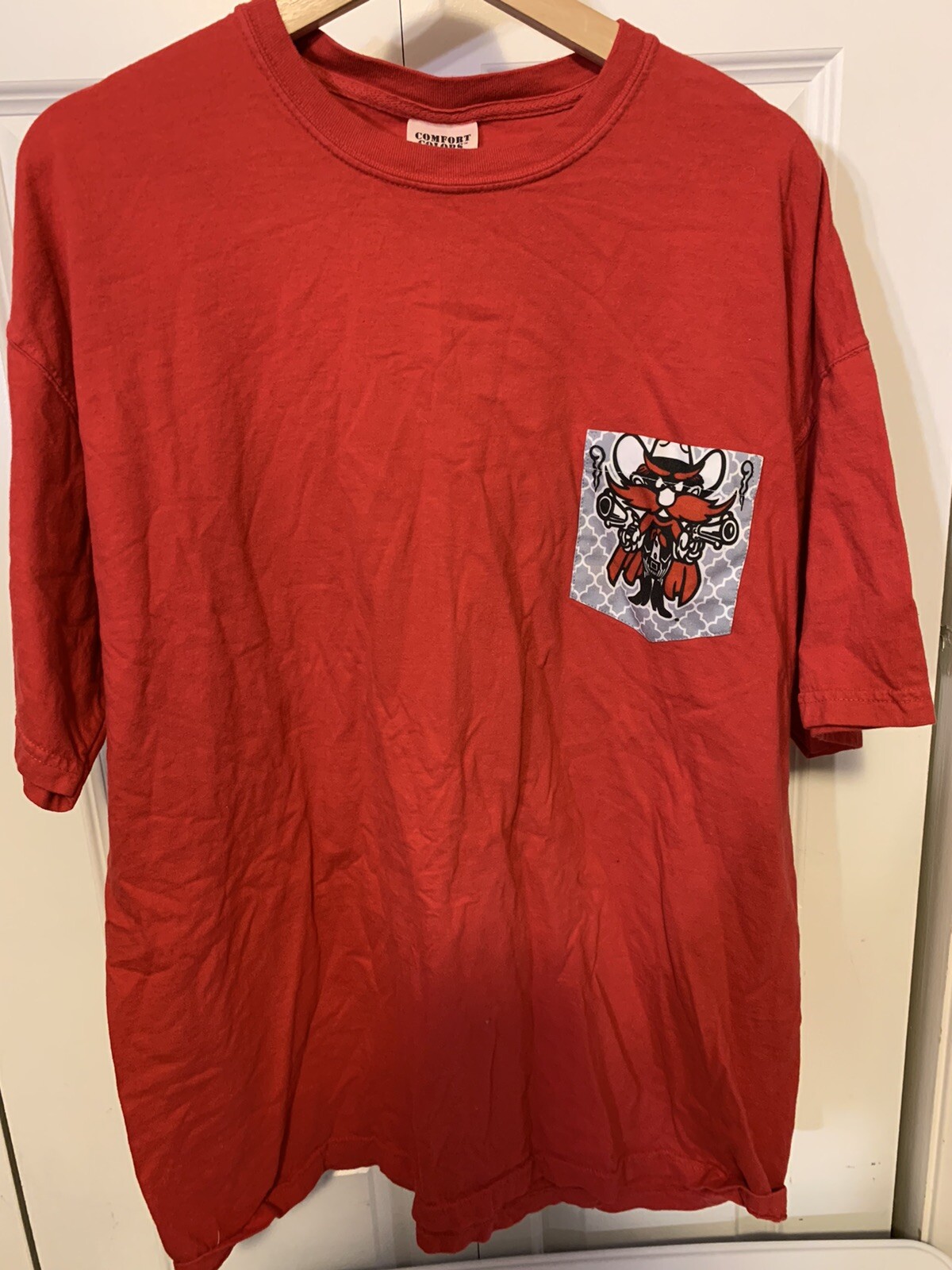 Yosemite Sam On Pocket Mens Sz XL T Shirt Red Comfort Colors gallery