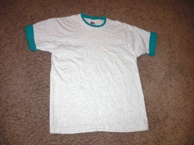 Vintage 90s Fruit of the Loom 2 TONE SLEEVES single stitch shirt Large gallery