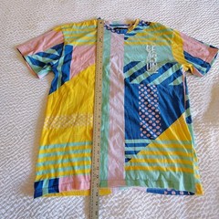 Reason Multi-Color Geometric Pattern T-Shirt Size Large