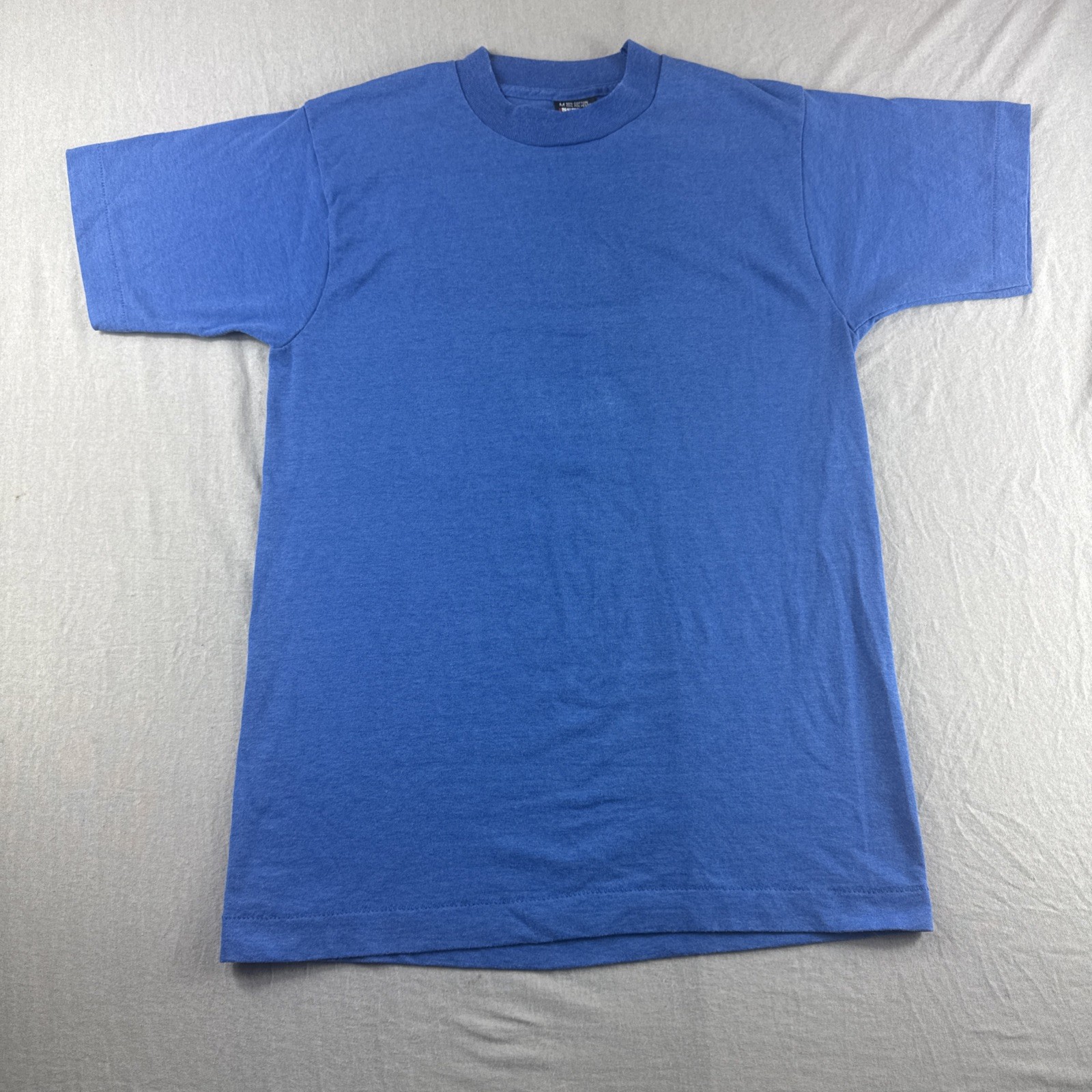 Vintage 80s Screen Stars Best Shirt Size M Blue Made in USA Blank Single Stitch gallery