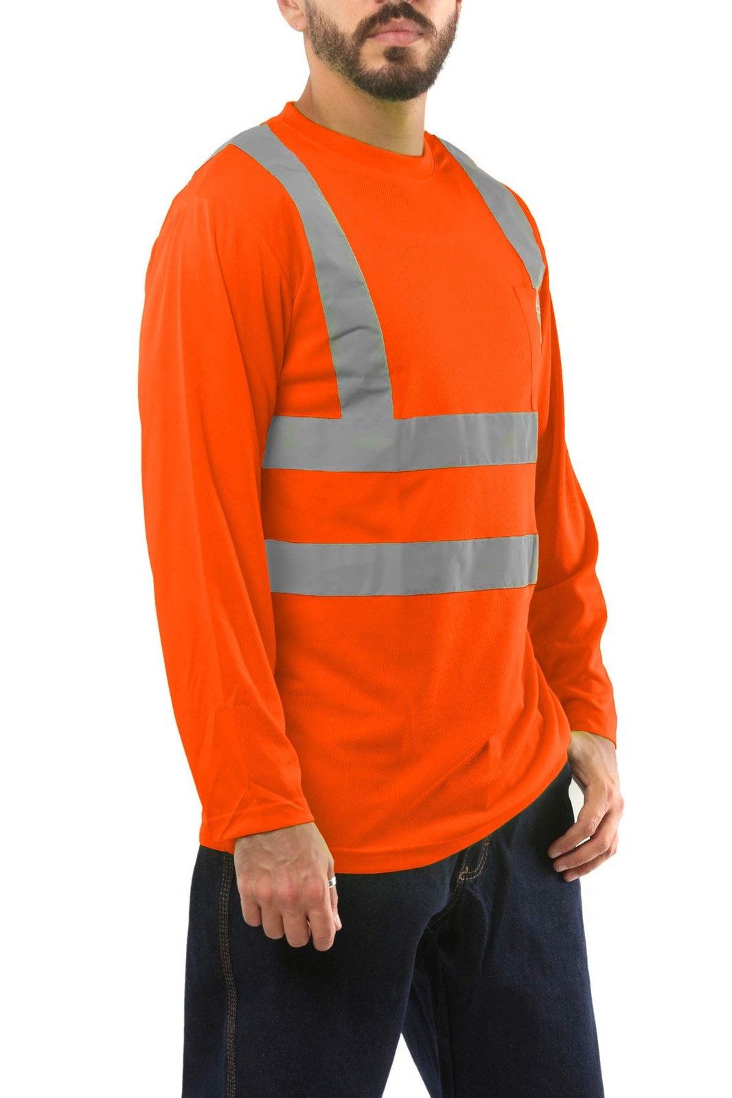 100% Polyester ANSI Class 2 Compliant High Visibility Long Sleeve Safety Shir... gallery