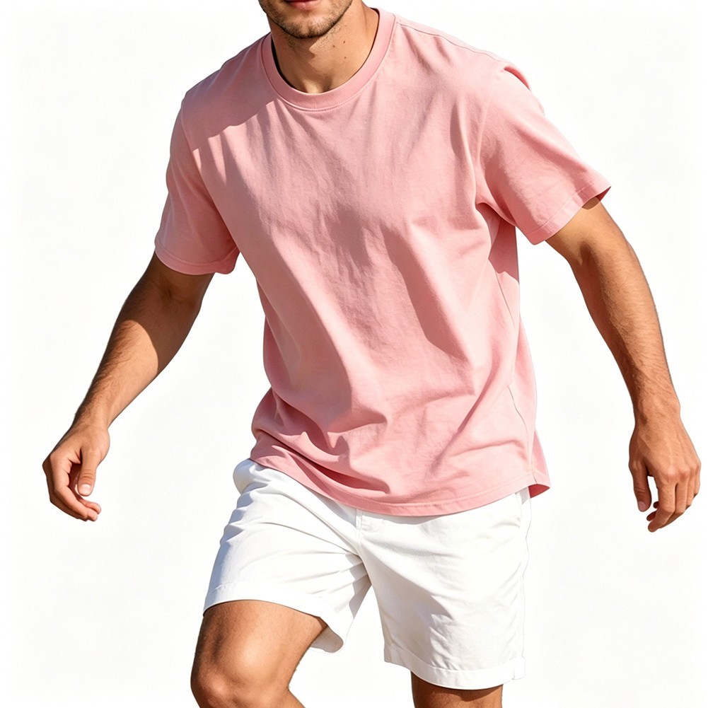 Spring Autumn Wear Men Cotton T-shirt Soft Hand Feel Moderate Elasticity gallery