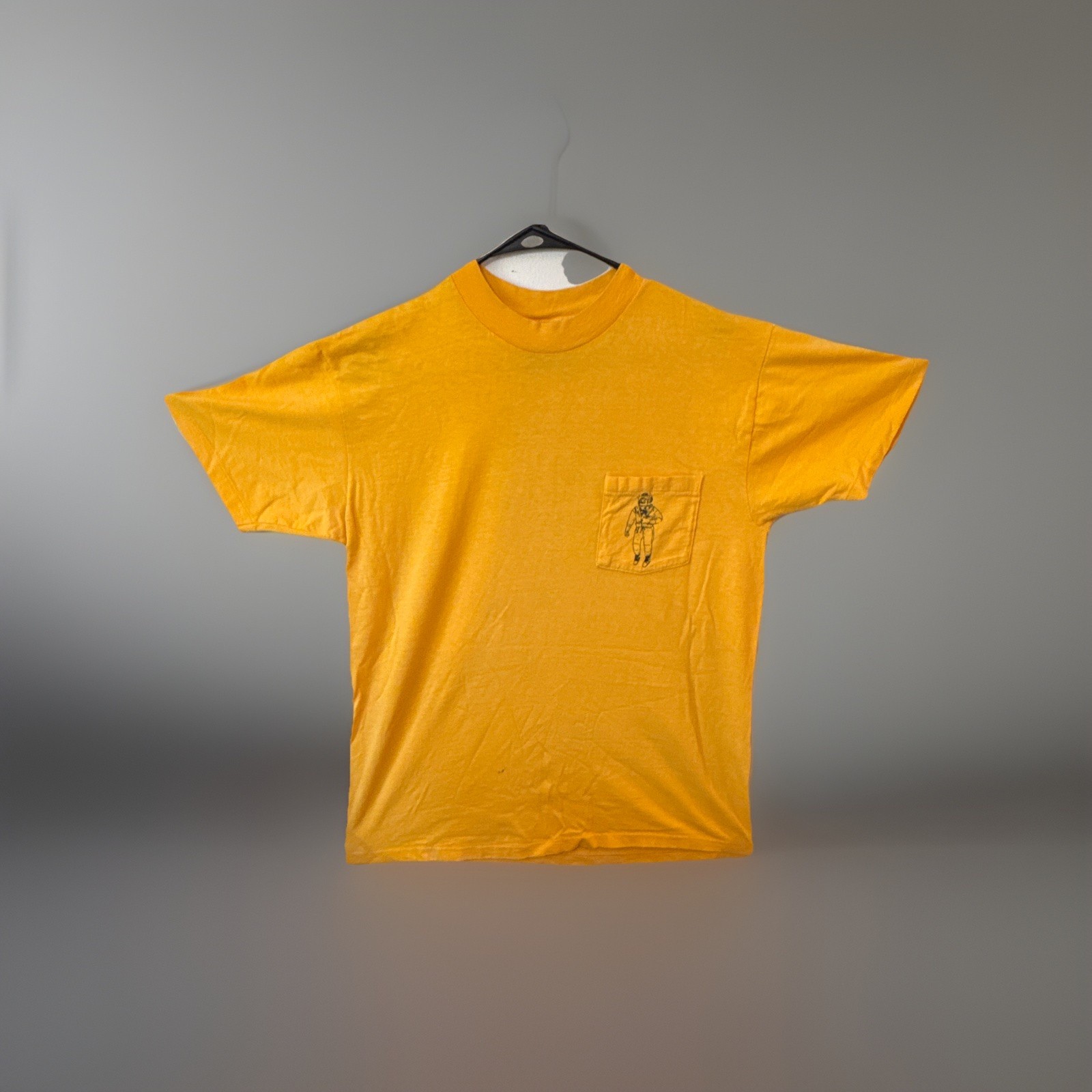 VTG Hanes Beefy-T Men’s L Yellow US Navy Deep Sea Divers Graphic made/USA VHTF gallery