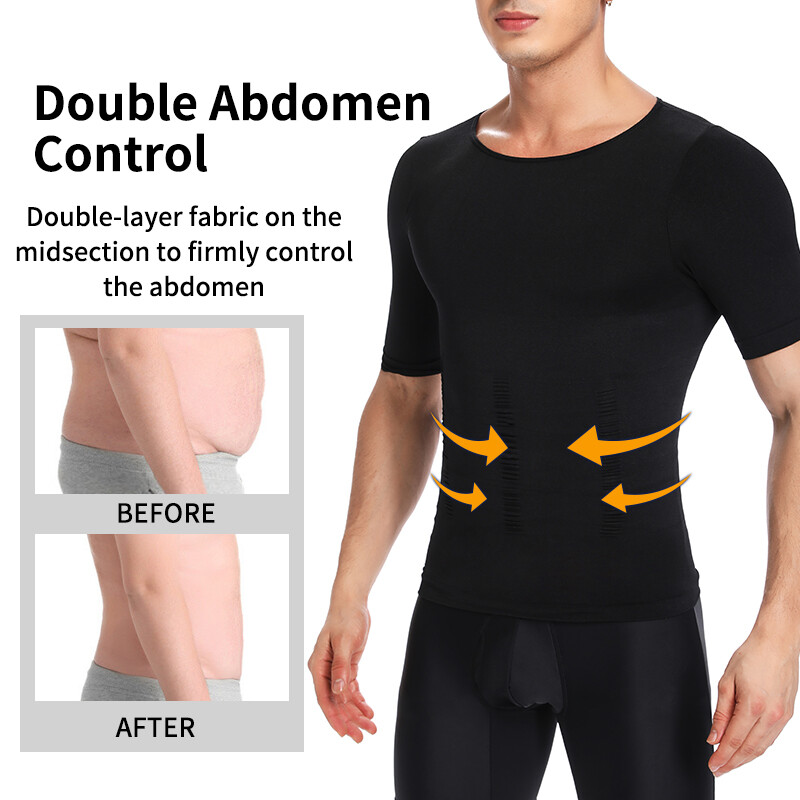 Men Body Shaper Toning T-Shirt Ultra Durable Compression Vest Underwear Tank Top gallery