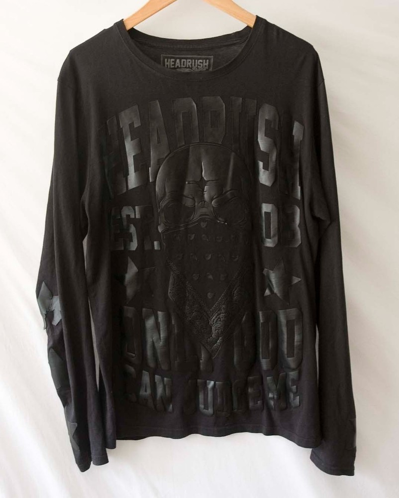 Headrush T Shirt Long Sleeve Size M Logo Skull *cG0730p