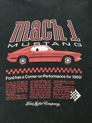Ford Mach 1 Mustang Black Graphic Tee T-Shirt Size L Ford Performance for 1969!