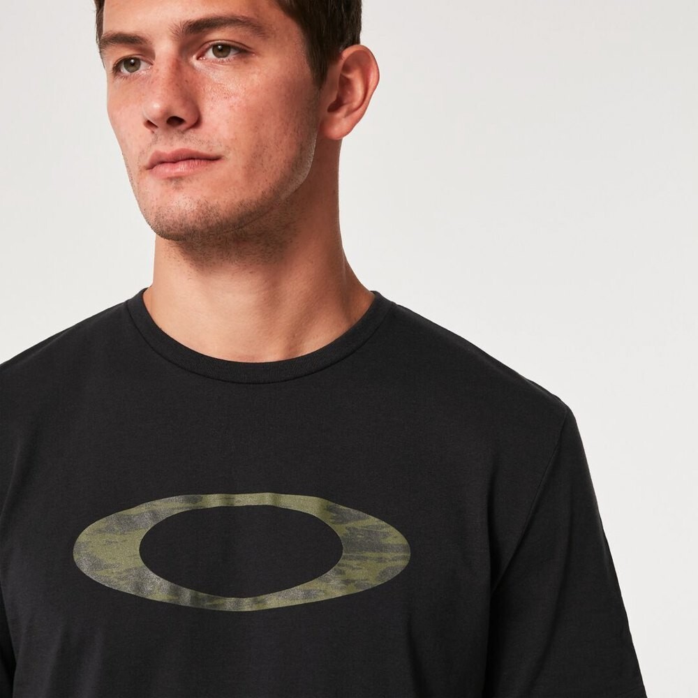 Oakley O-Bold Ellipse Tee Short Sleeve T-Shirt Black/Brush Tiger Green Large New gallery