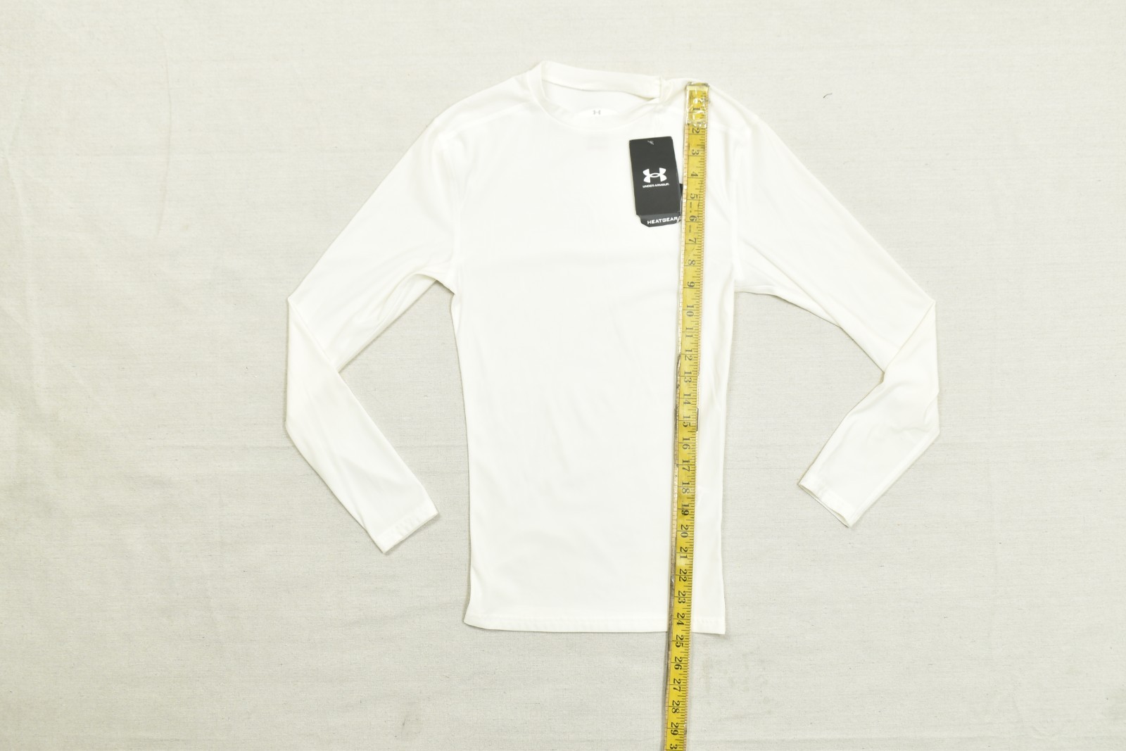 Under Armour HeatGear Compression Shirt Men S White Long Sleeve Base Layer NEW gallery