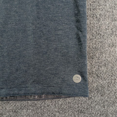 LL Bean Shirt Mens Medium Gray Blue Crew Wool Blend Fleece Lined Long Sleeve