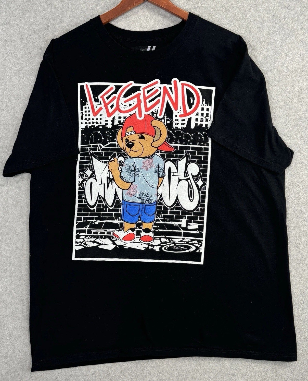 Bailey Apparel Legend Bear Graphic Tee Black 2XL Streetwear Hip Hop Urban Art gallery