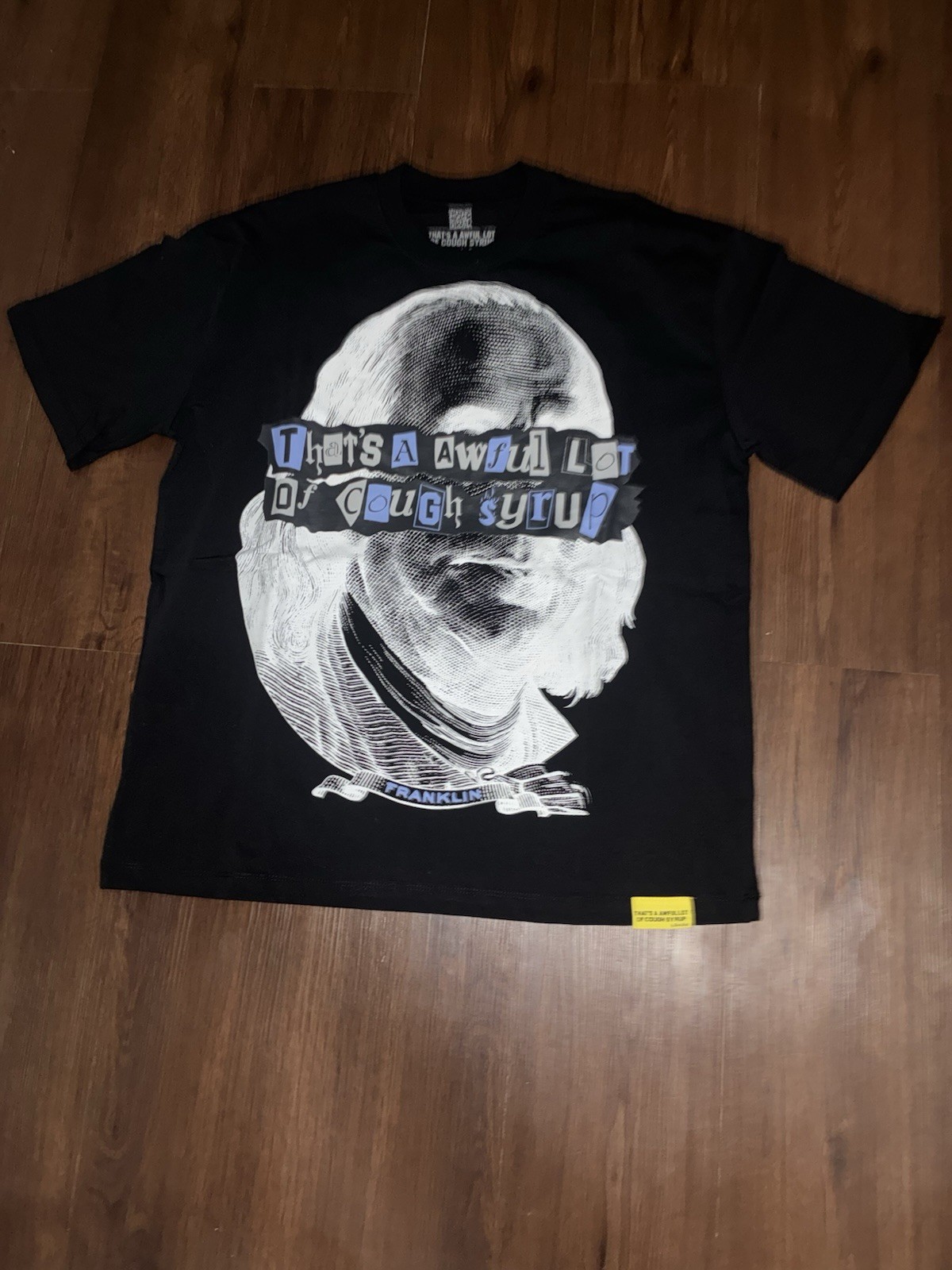 Awful Lot of Cough Syrup Men’s L Black Cotton Crew Neck Graphic Tee gallery