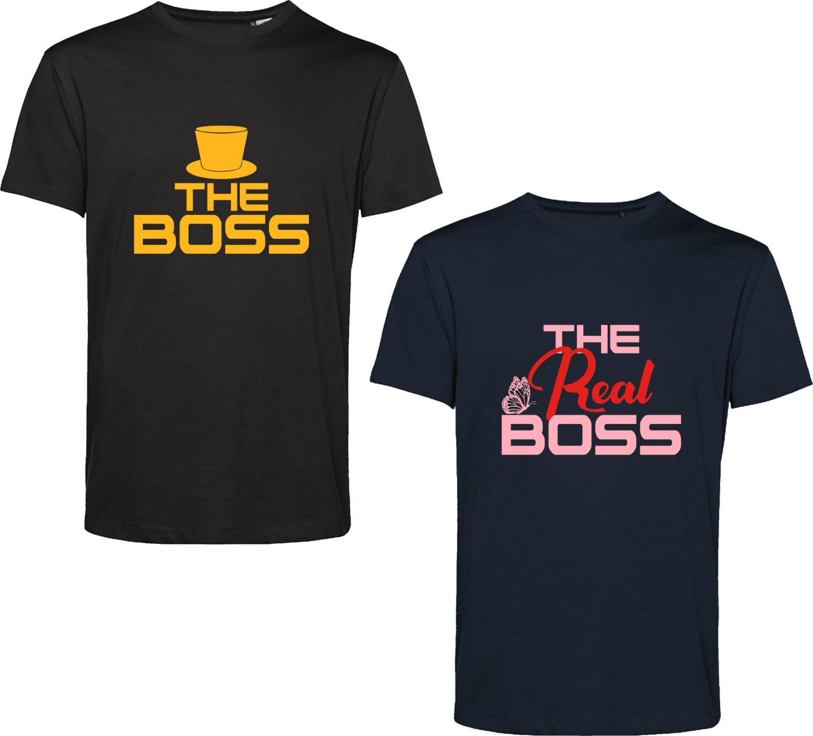 Valentines Day Couple Matching Pack T Shirt The Boss The Real Boss Unisex Top