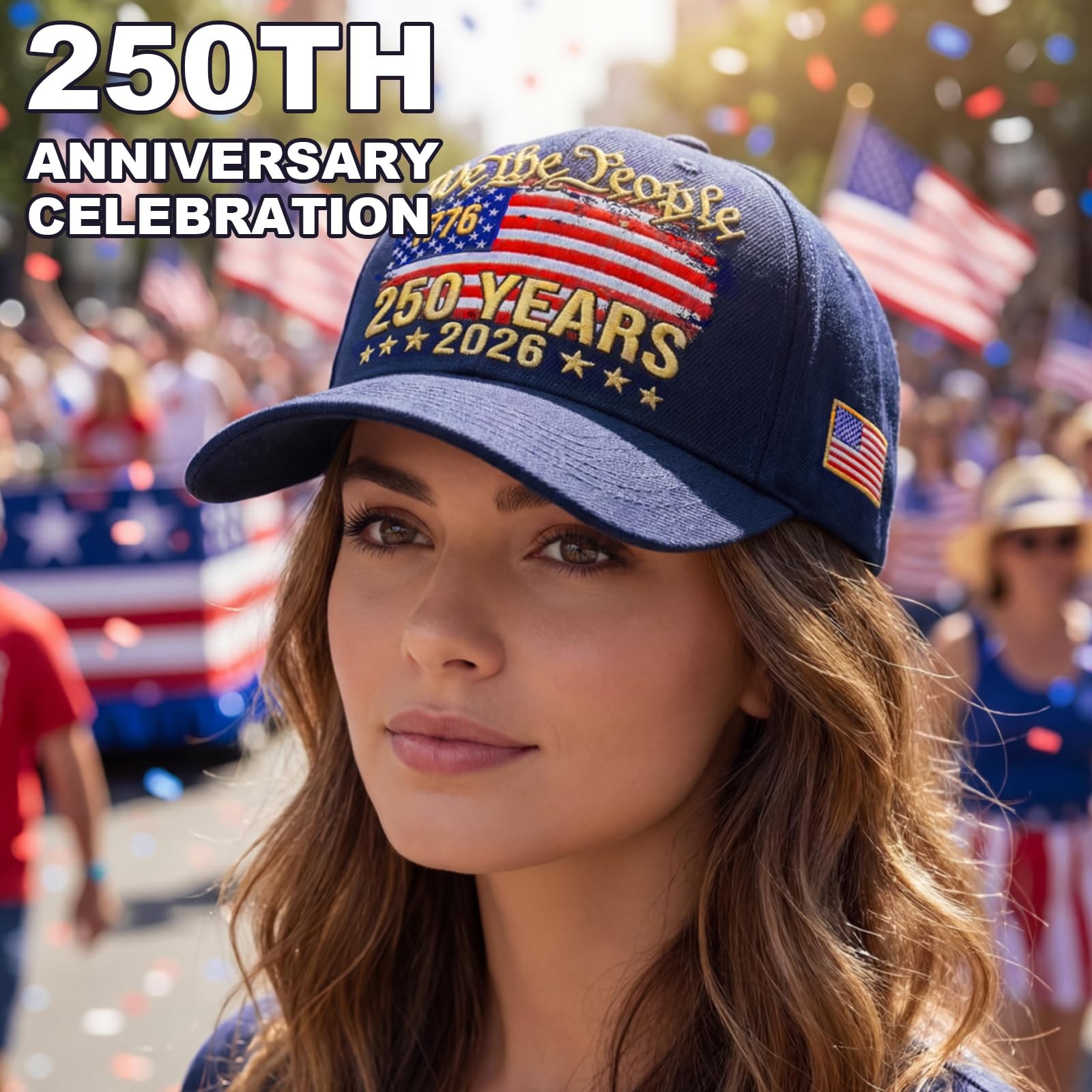 250th Anniversary USA Hat Patriotic Embroidered Baseball Cap Adjustable Anniv... gallery