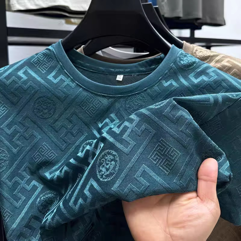 Summer Fashion Brand High-Quality Short Sleeve Men’S round Neck Top Exquisite Ja