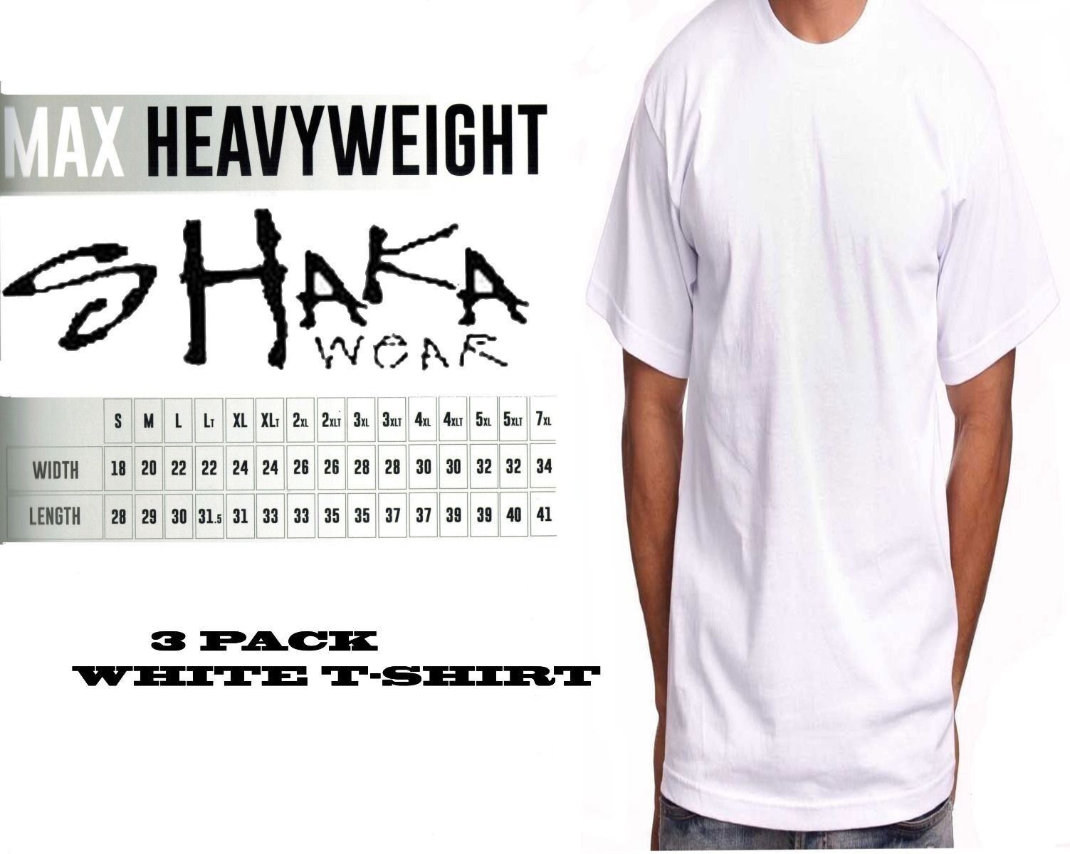 3 Pack Shaka Wear Mens Max Heavyweight T-shirt White Basic Plain Tee gallery