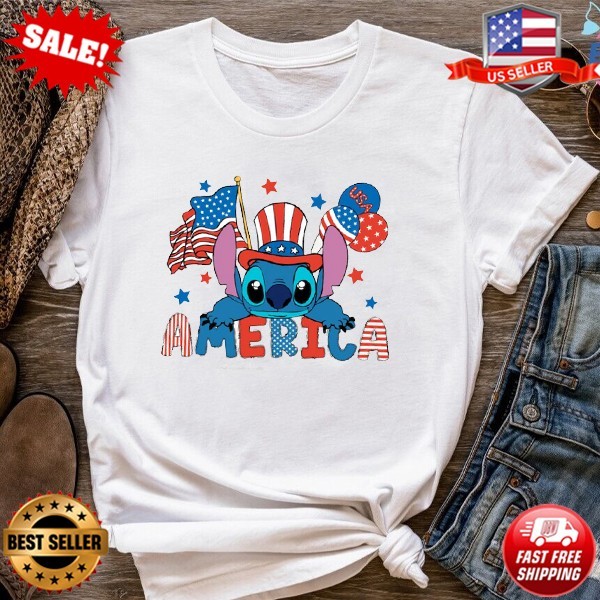 America Stitch T-Shirt, Happy 4th Of July Shirts, Disney USA T-Shirt | S to 5XL gallery