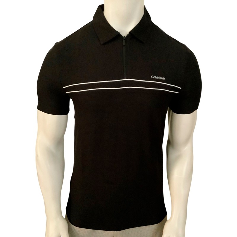 NWT CALVIN KLEIN MSRP $79.99 MEN’S 1/4 ZIP UP SHORT SLEEVE POLO SHIRT SIZE S L