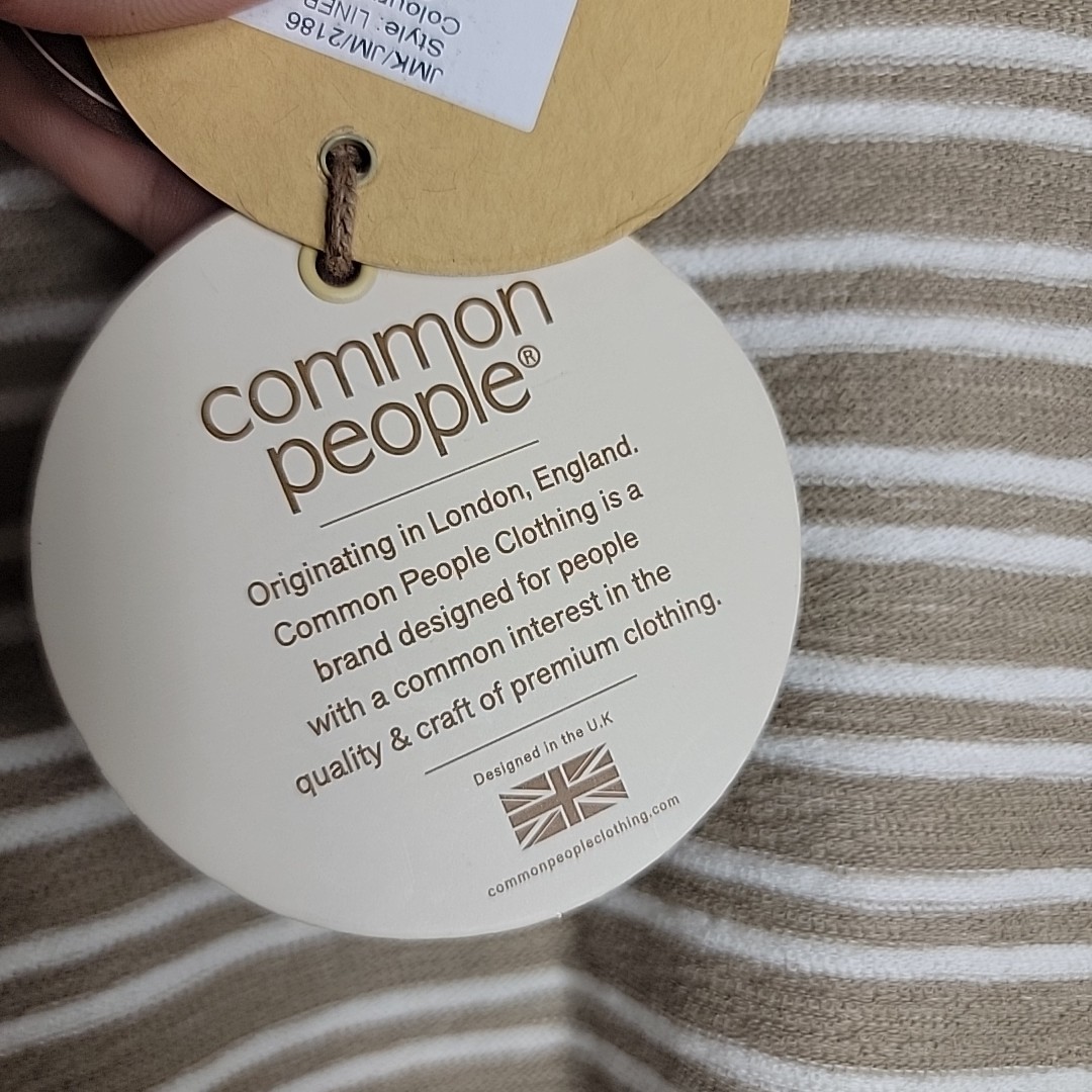 Common People Men's Linear Shirt Relaxed Fit Soft Cotton Taupe Size L NEW gallery
