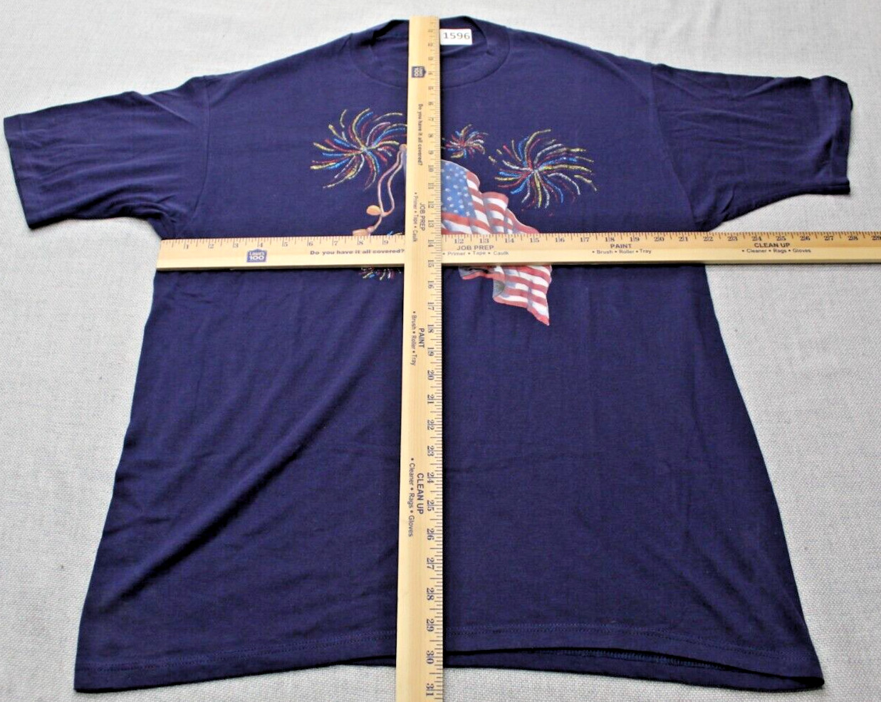 Vintage Jerzees Home Made Single Stitch Flag Fourth Of July T Shirt Men's XXL gallery