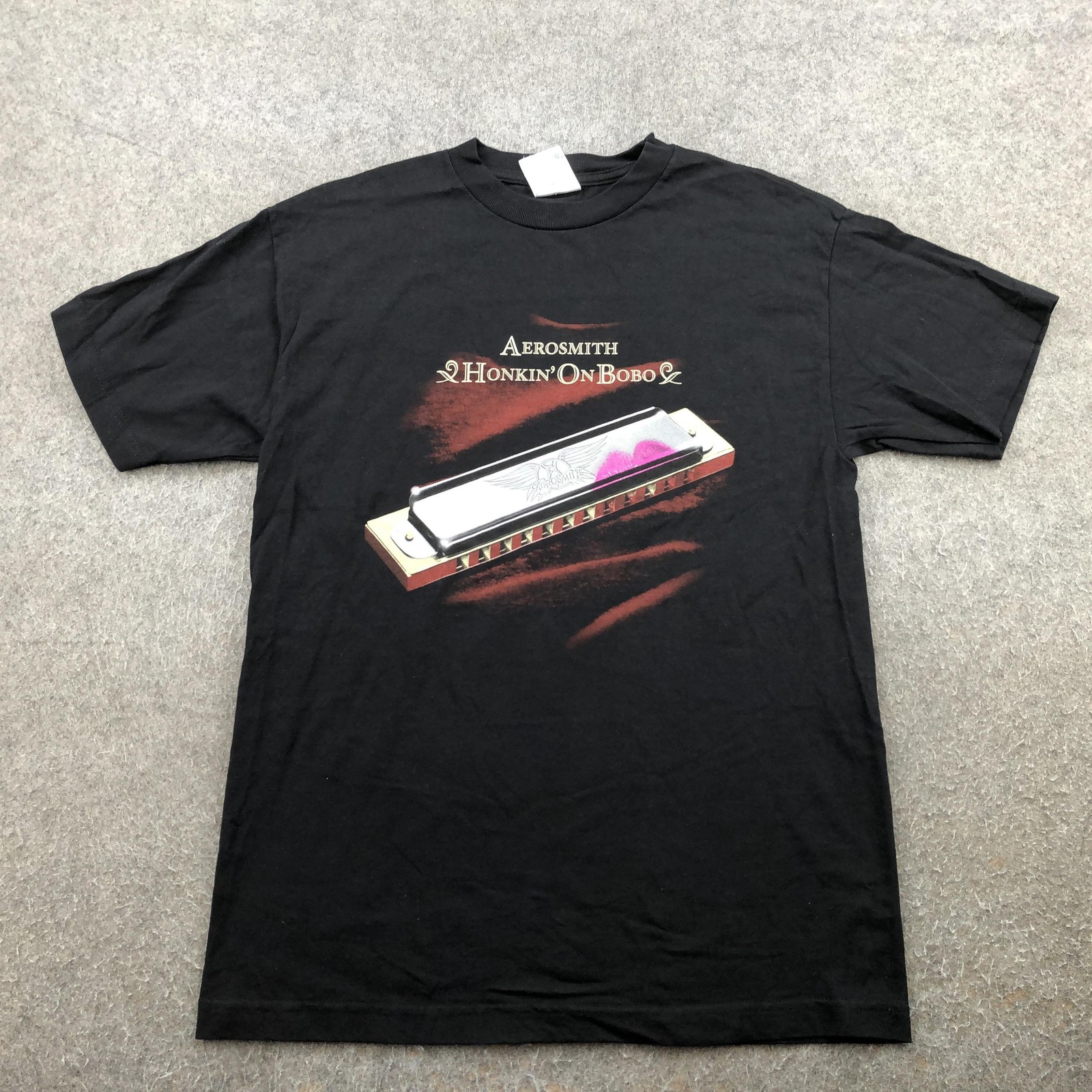 Vintage Aerosmith Shirt Mens Medium Black Honkin On Bobo Tour 2004 Graphic gallery